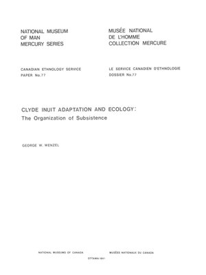 cover image of Clyde Inuit adaptation and ecology
